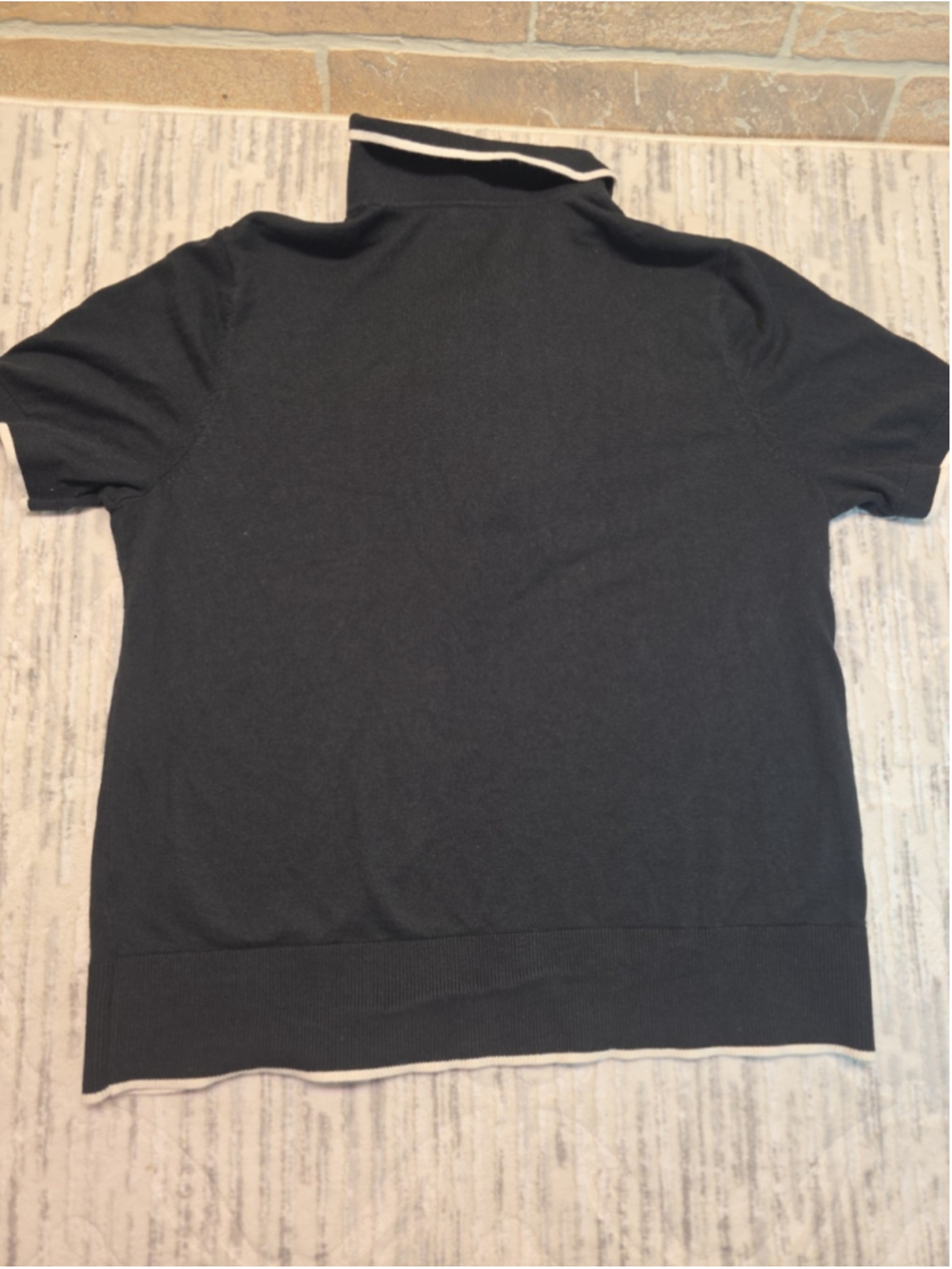 Lauren Ralph Lauren Black Label Ruffle Trim Polo Sweater In Black Women's Sz 1X - Picture 10 of 10